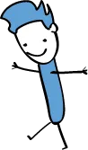 A character balancing on a line